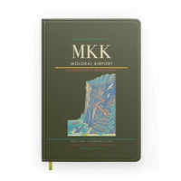 Thumbnail for Molokai Airport (MKK) design on green army notebook