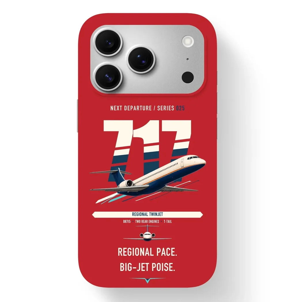 Boeing 717-200 design on red magsafe iphone case