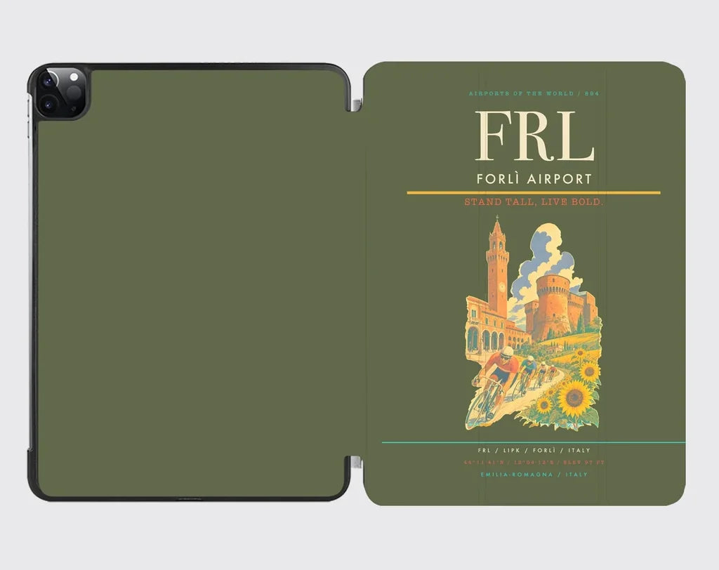 Forlì Airport (FRL) design on green army ipad tablet case