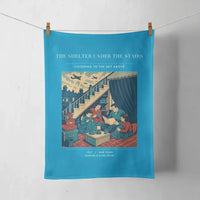Thumbnail for VINTAGE G4533 - The Shelter Under The Stairs - Designed Towels design on turquoise