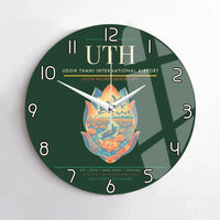 Thumbnail for Udon Thani International Airport (UTH) design on dark green no frame wall clock