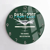 Thumbnail for Piper PA-34-220T Seneca V design on dark green no frame wall clock