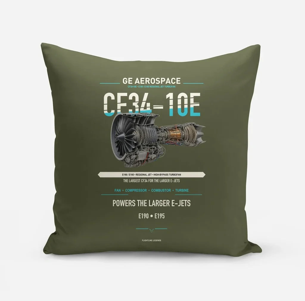 CF34-10E design on green army pillow