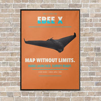 Thumbnail for AgEagle eBee X vertical canvas print - framed - orange background
