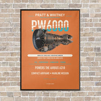 Thumbnail for PW6000 vertical canvas print - framed - orange background