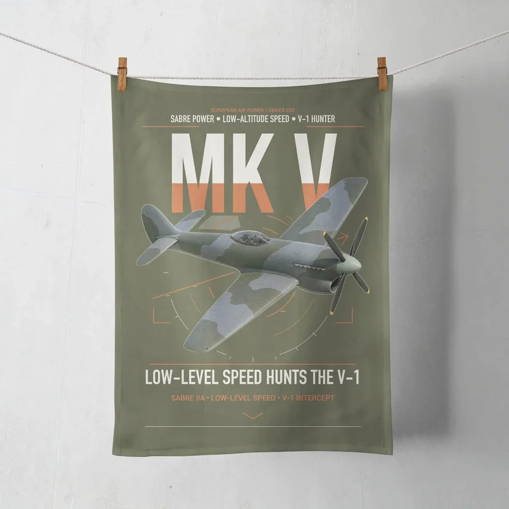 Hawker Tempest Mk V design on green army towel