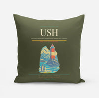 Thumbnail for Malvinas Argentinas International Airport (USH) design on green army pillow