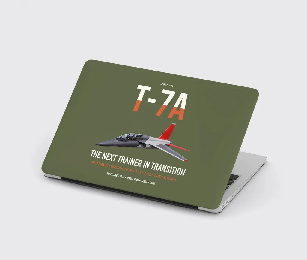 T-7A Red Hawk design on green army MacBook case