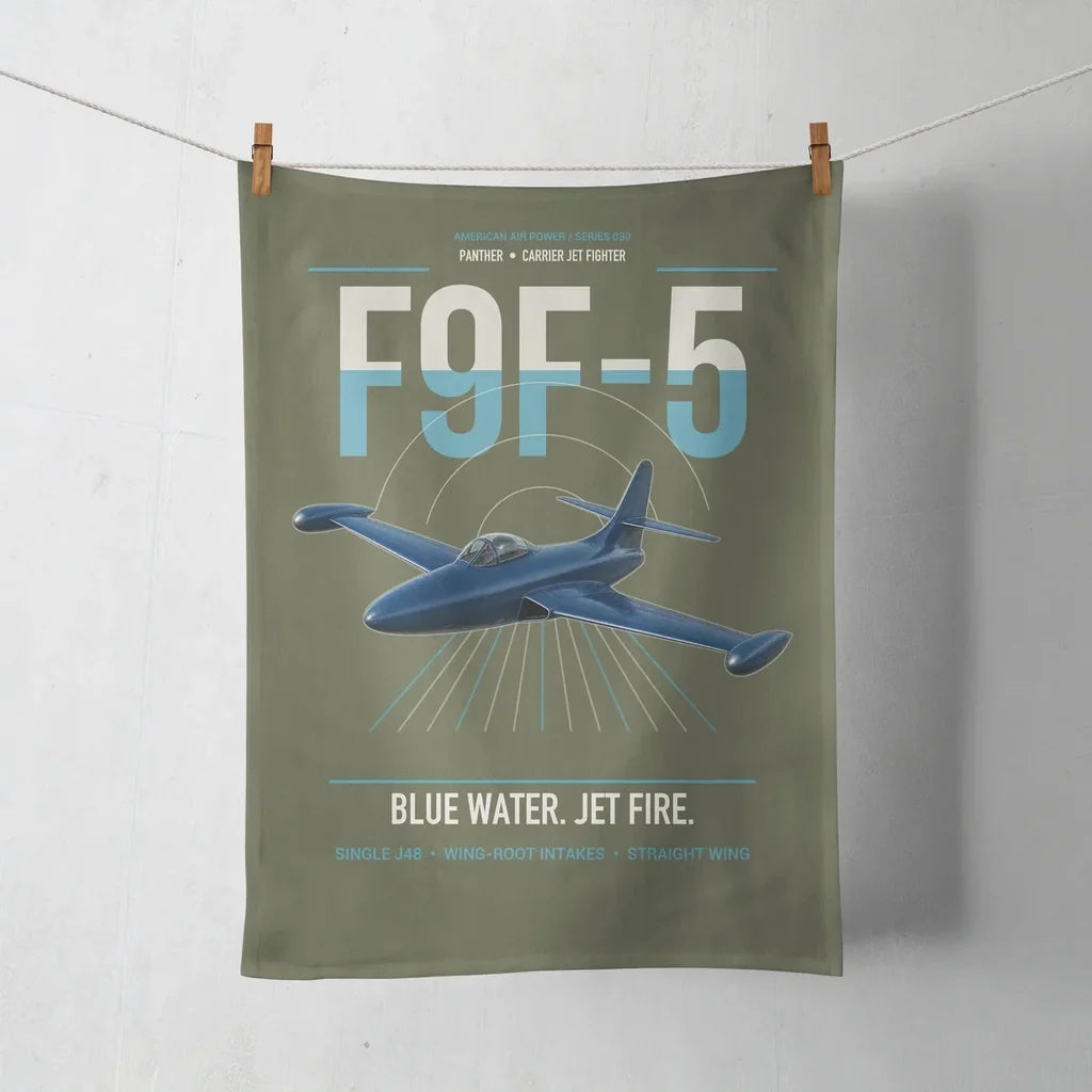 F9F-5 Panther design on green army towel
