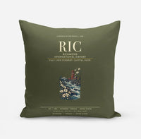 Thumbnail for Richmond International Airport (RIC) design on green army pillow
