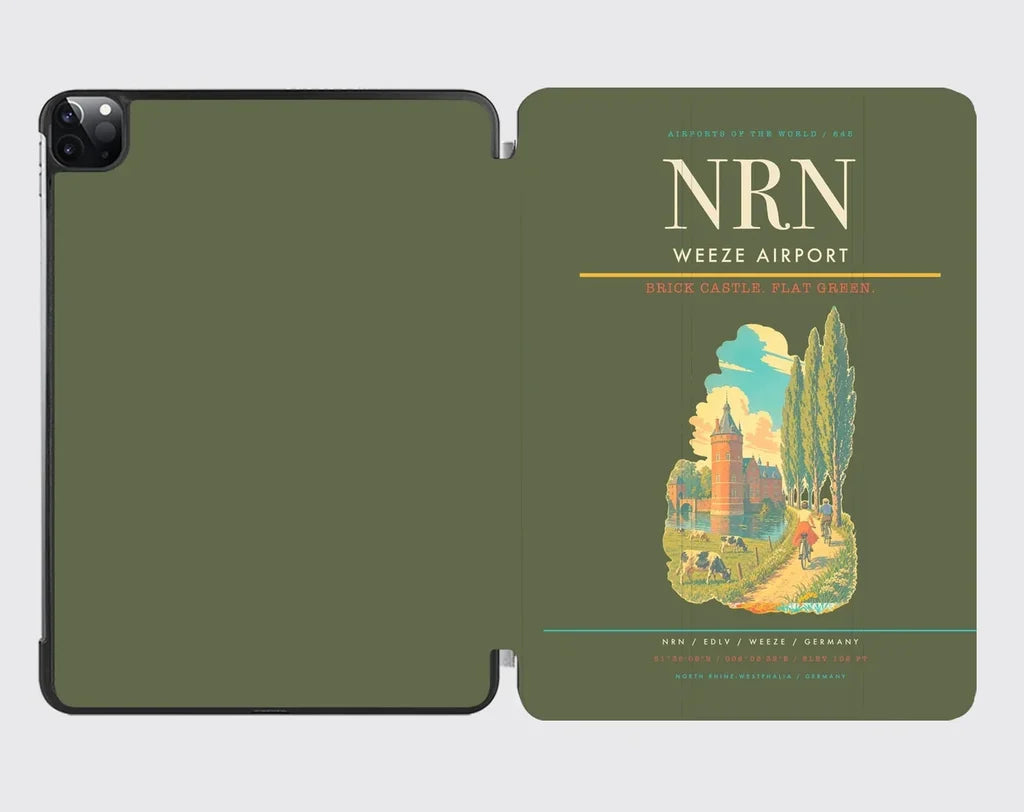 Weeze Airport (NRN) design on green army ipad tablet case