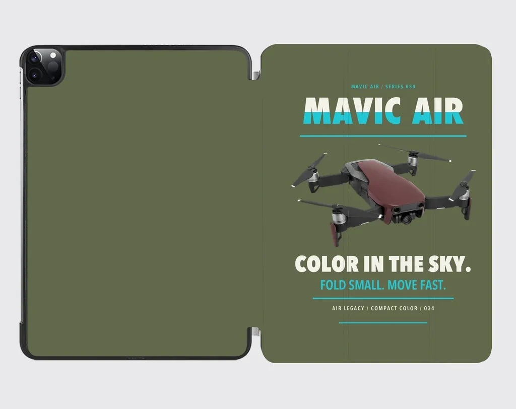 DJI Mavic Air design on green army ipad tablet case