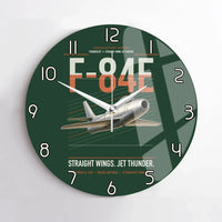 Thumbnail for F-84E Thunderjet design on dark green no frame wall clock