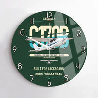Thumbnail for Cessna 170B design on dark green no frame wall clock