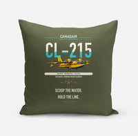 Thumbnail for Canadair CL-215 design on green army pillow