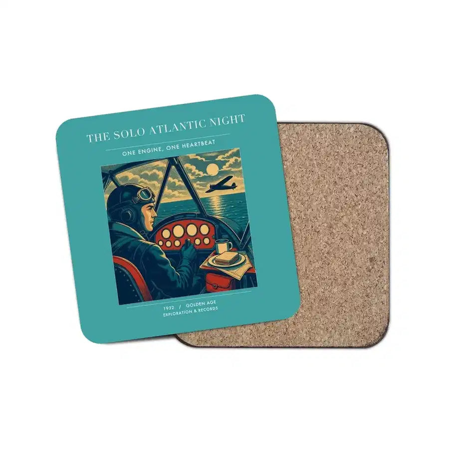 The Solo Atlantic Night - Designed Coasters design on turquoise 1-piece