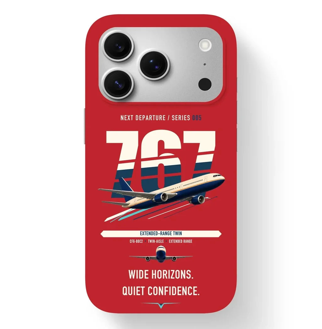 Boeing 767-300ER design on red magsafe iphone case