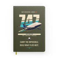 Thumbnail for Boeing 747-400 Dreamlifter design on green army notebook