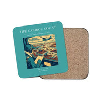 Thumbnail for The Caribou Count - Designed Coasters design on turquoise 1-piece