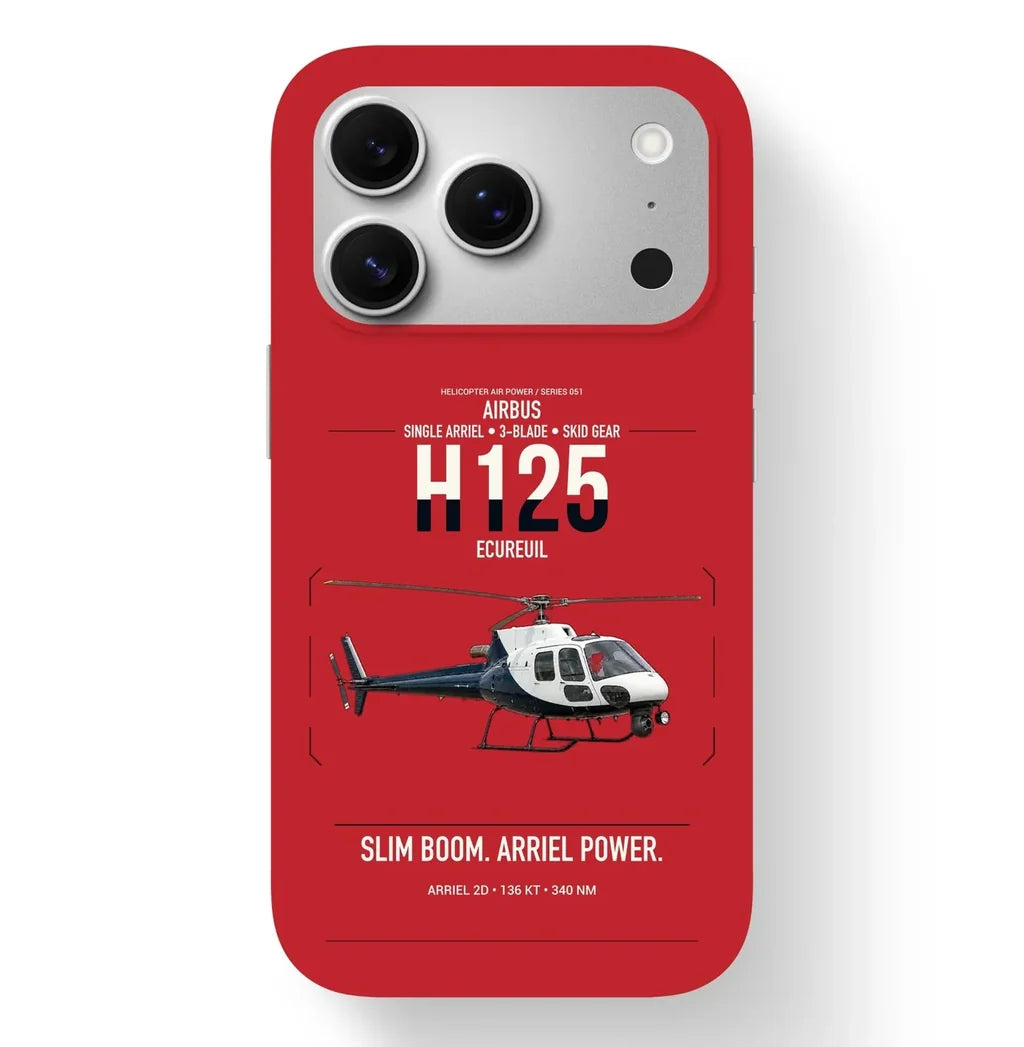 Airbus H125 design on red magsafe iphone case, for iPhone 17 Pro