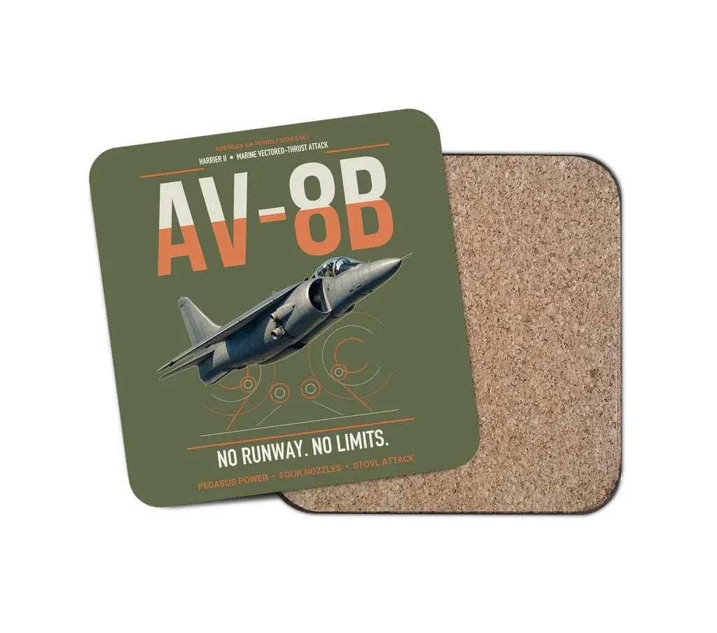 AV-8B Harrier II design on green army 1 piece coaster