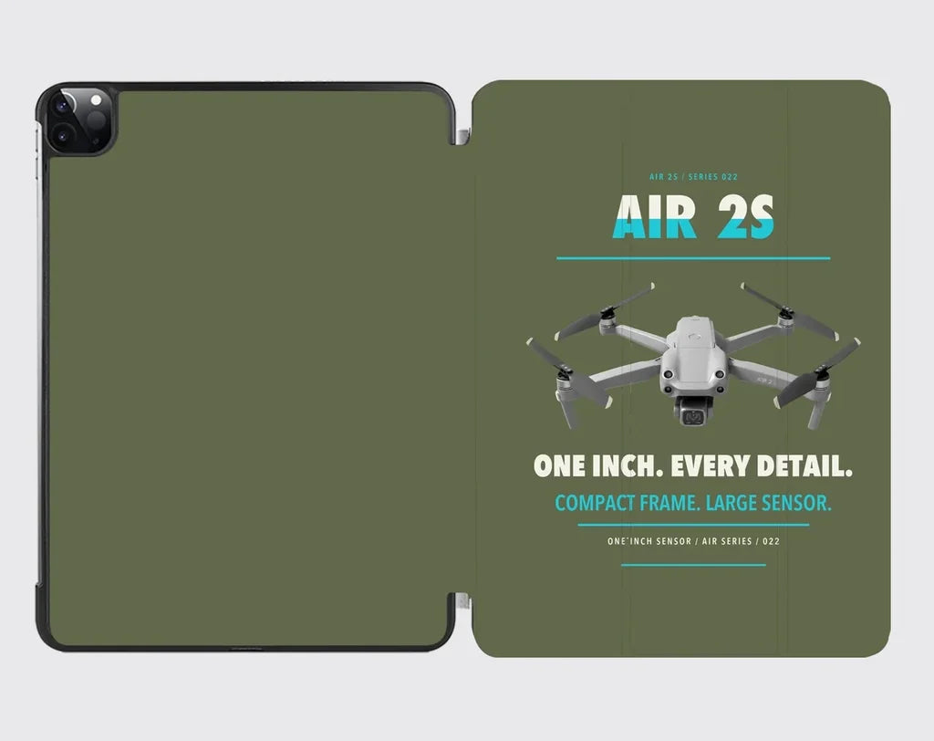 DJI Air 2S design on green army ipad tablet case