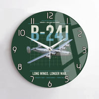Thumbnail for B-24J Liberator design on dark green no frame wall clock