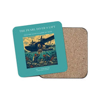 Thumbnail for The Pearl Diver's Lift - Designed Coasters design on turquoise 1-piece