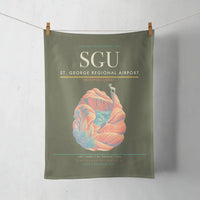 Thumbnail for St. George Regional Airport (SGU) design on green army towel