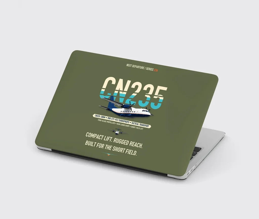 Airbus CN235-300M design on green army MacBook case