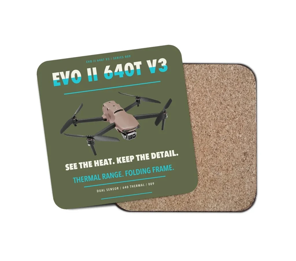 Autel EVO II Dual 640T V3 design on green army 1 piece coaster