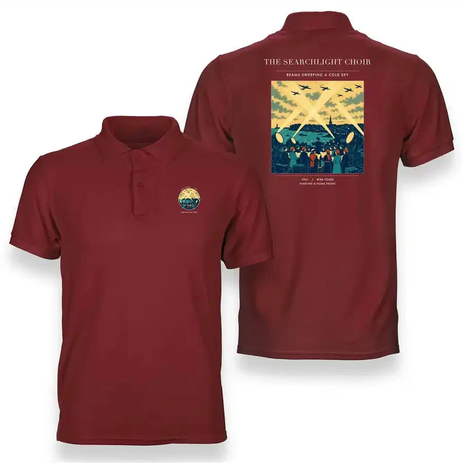 VINTAGE G4504 - The Searchlight Choir - Double-Side Polo T-Shirt design on red