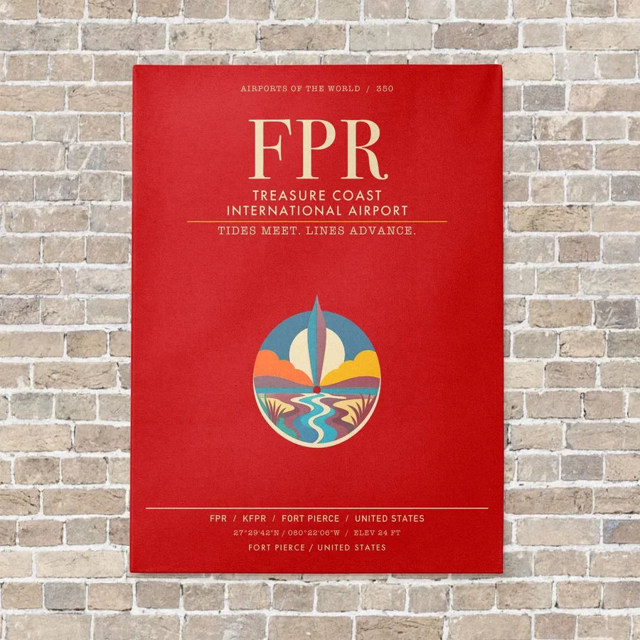 Treasure Coast International Airport FPR - Canvas Framed - Red