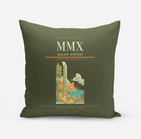 Thumbnail for Malmo Airport (MMX) design on green army pillow
