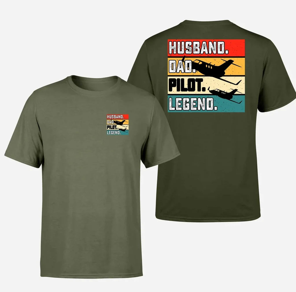 Husband & Dad & Pilot & Legend Designed Double-Side T-Shirts - view 14