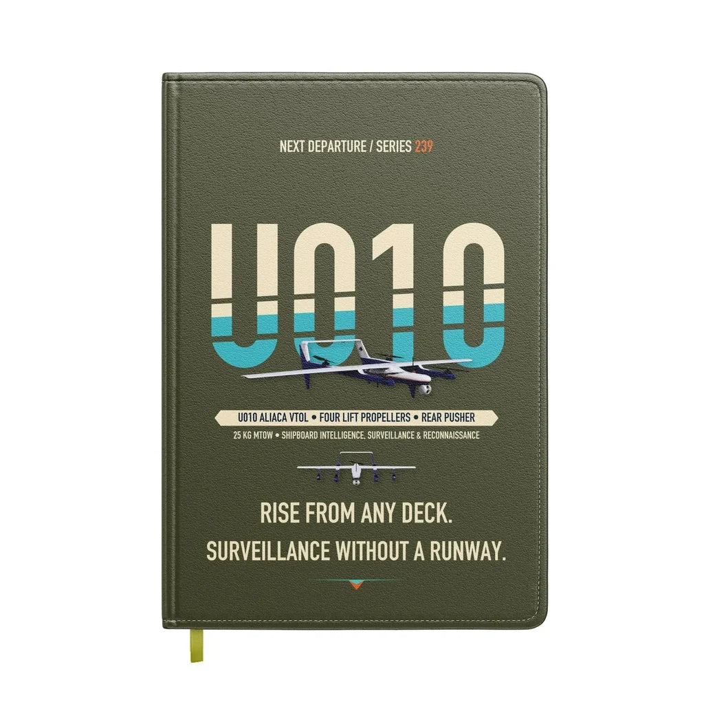 Airbus U010 Aliaca VTOL design on green army notebook