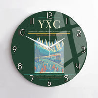 Thumbnail for Cranbrook–Canadian Rockies International Airport (YXC) design on dark green no frame wall clock