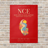 Thumbnail for Nice Cote dAzur Airport NCE - Canvas Framed - Red
