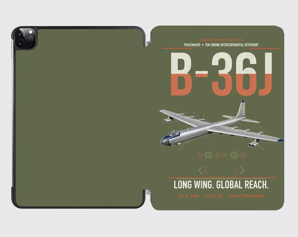 B-36J Peacemaker design on green army ipad tablet case