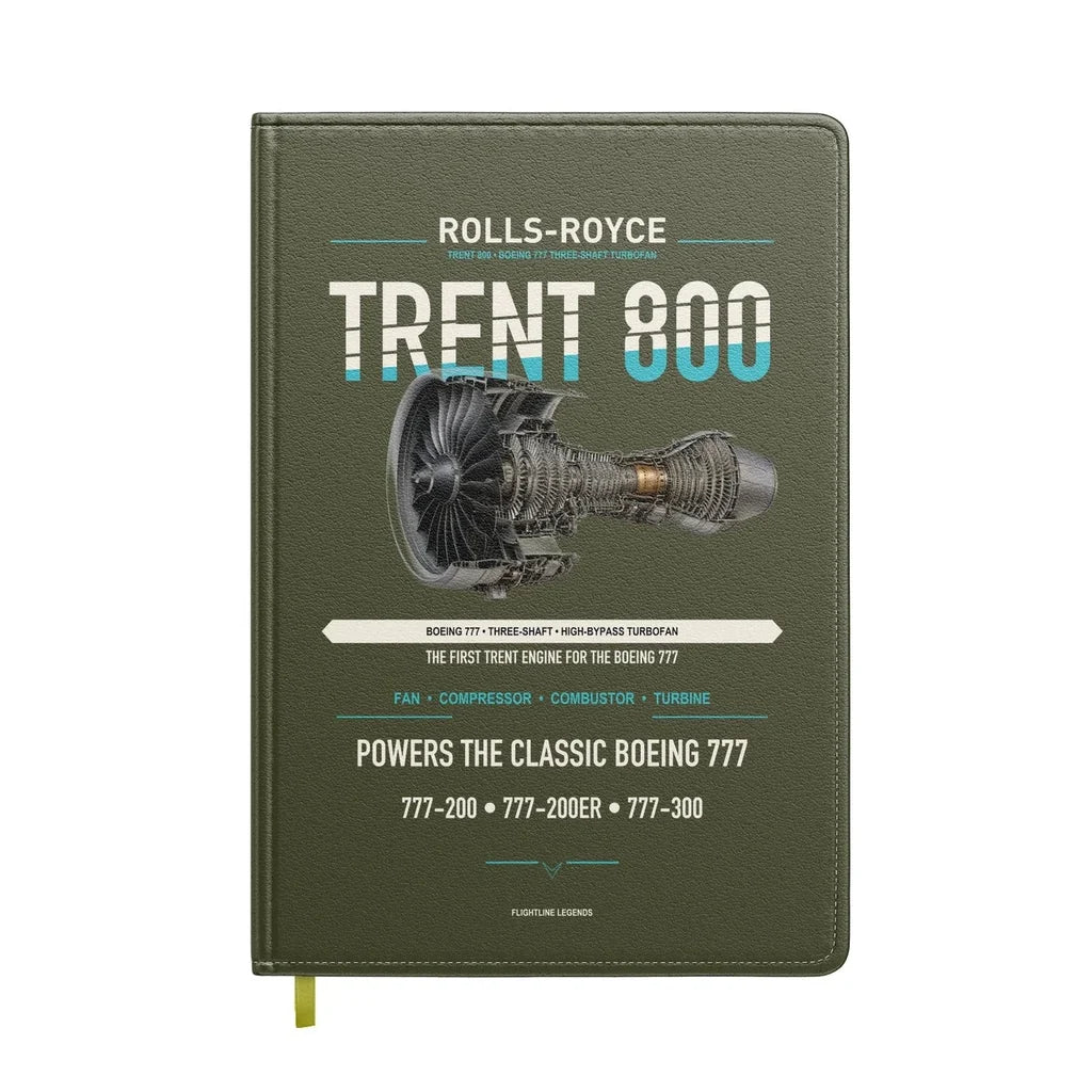 TRENT 800 design on green army notebook