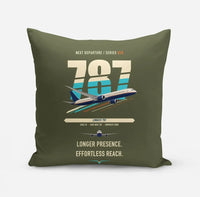 Thumbnail for Boeing 787-10 Dreamliner design on green army pillow