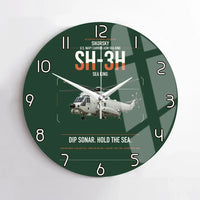 Thumbnail for Sikorsky SH-3H Sea King design on dark green no frame wall clock