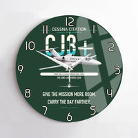 Thumbnail for Cessna Citation CJ3+ design on dark green no frame wall clock