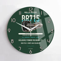 Thumbnail for BR715 design on dark green no frame wall clock