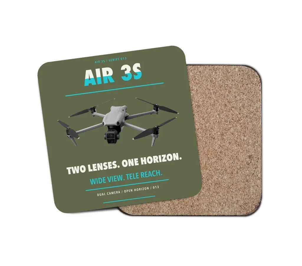 DJI Air 3S design on green army 1 piece coaster