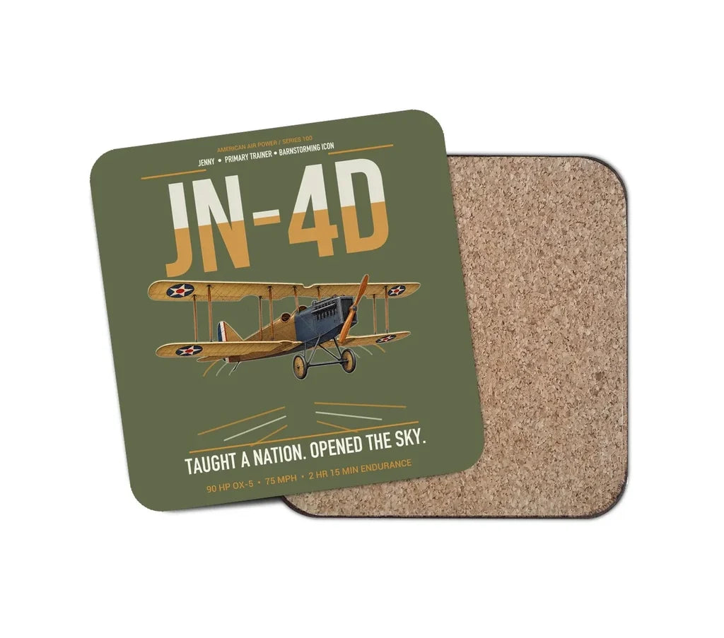 Curtiss JN-4D Jenny design on green army 1 piece coaster
