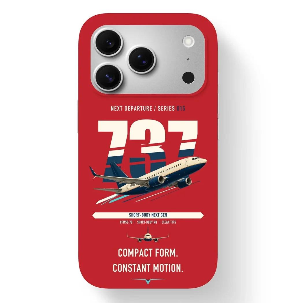 Boeing 737-700 NG design on red magsafe iphone case