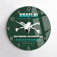 Thumbnail for Parrot ANAFI Ai design on dark green no frame wall clock