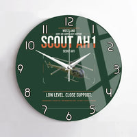 Thumbnail for Westland Scout AH1 design on dark green no frame wall clock