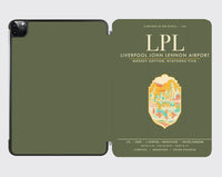 Thumbnail for Liverpool John Lennon Airport (LPL) design on green army ipad tablet case